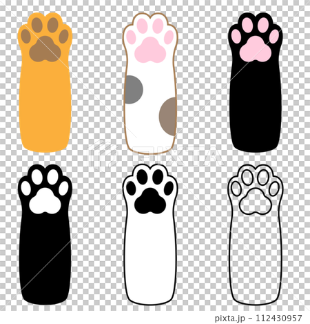 6 patterns of cat paws 6 patterns of cat paws 112430957