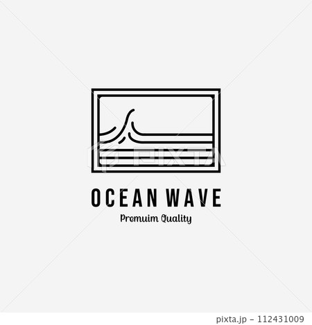 Emblem of Ocean Wave Logo Vector, Illustration Design of Minimalist Water Concept Emblem of Ocean Wave Logo Vector, Illustration Design of Minimalist Water Concept 112431009