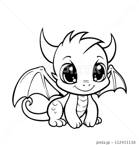 AI-generated content. Cute Dragon coloring pages for kids AI-generated content. Cute Dragon coloring pages for kids 112431138