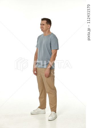 offended frustrated young man on white background. sadness offended frustrated young man on white background. sadness 112431570