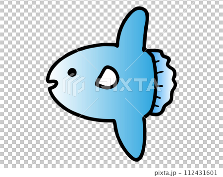 A sunfish swimming happily with a smile 112431601