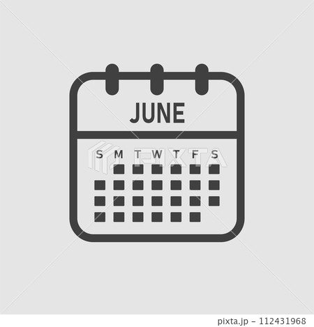Vector template icon page calendar, month June 112431968