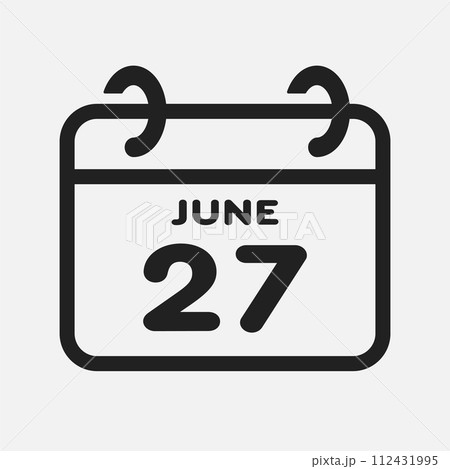 Icon page calendar day - 27 June Icon page calendar day - 27 June 112431995