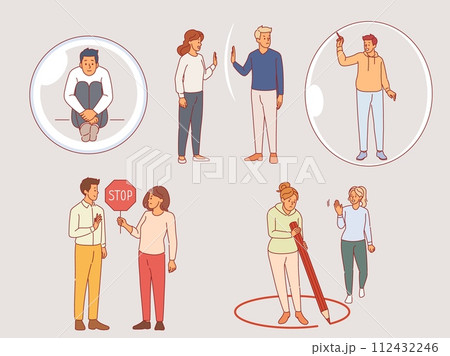 Personal boundaries. Attempts to invade private...のイラスト素材 [112432246