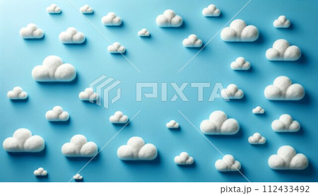 フェルトで出来た青空と雲 フェルトで出来た青空と雲 112433492