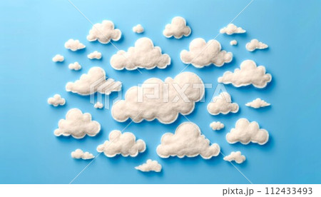 フェルトで出来た青空と雲 その2 112433493
