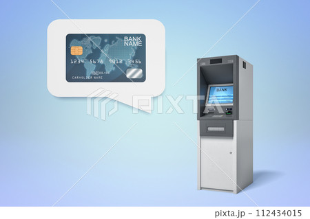 Credit card and ATM concept illustration Credit card and ATM concept illustration 112434015