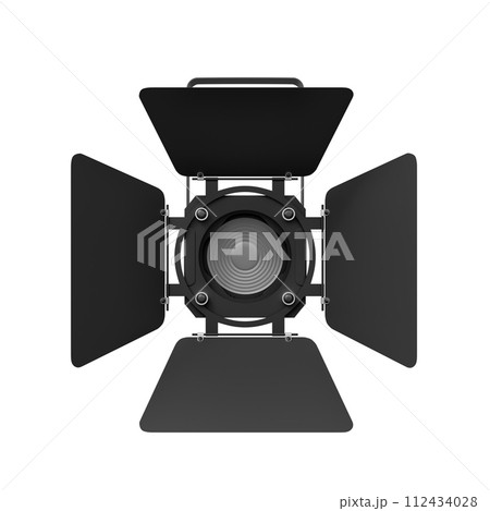 Professional Black Stage Spotlight Front View 112434028