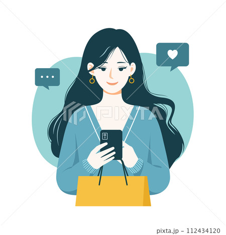 Online shopping concept. flat Vector illustration 112434120