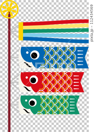 Vector illustration of carp streamer for children's day 112434569