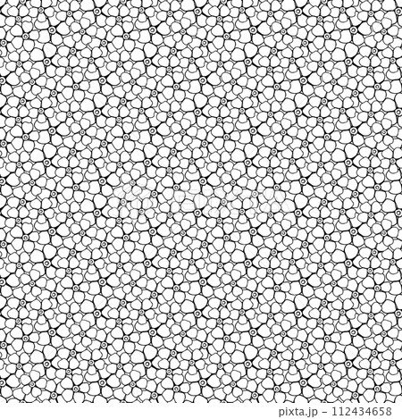 Forget me not wild little flower black and white seamless pattern for coloring page. Hand drawn floral vector spring background, for textile design, scrapbook, wallpaper. 112434658