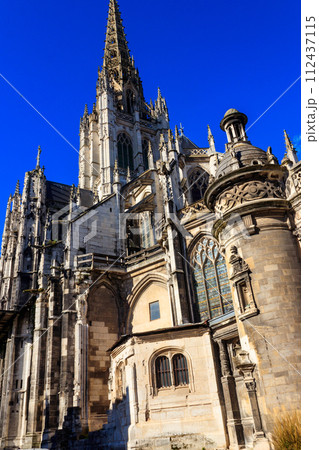 The church of Saint-Maclou church in Rouen, France. One of the best examples of the Flamboyant style of Gothic architecture in France 112437115