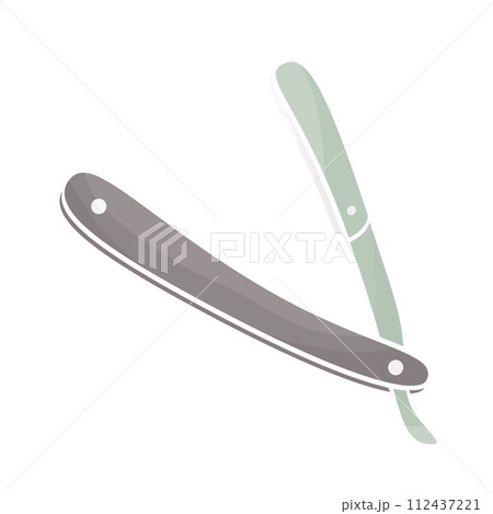 straight razor color vector illustration 112437221