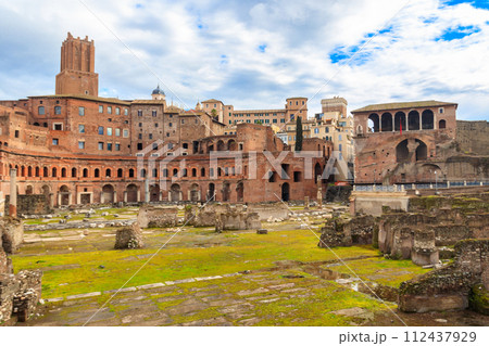 Trajan's Market (Mercati di Traiano) is a large complex of ruins in the city of Rome, Italy 112437929