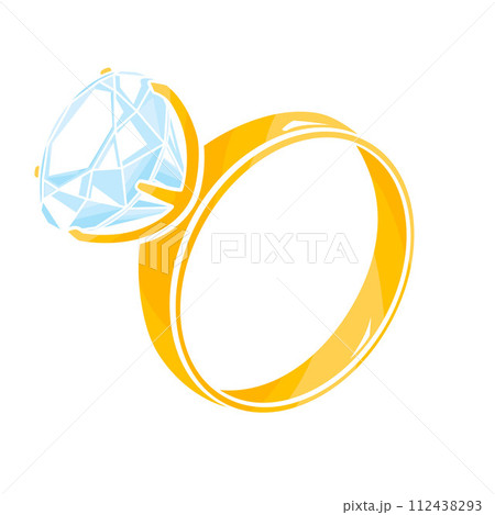 engagement diamond ring color vector illustration 112438293