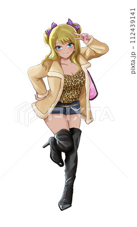 ギャル風の女の子　微笑む 112439141