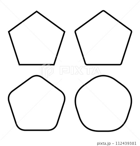 シンプルな五角形のイラスト シンプルな五角形のイラスト 112439381