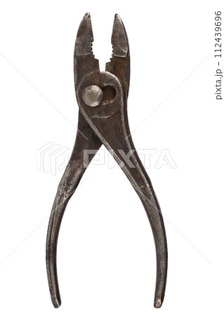 Antique vintage rusty wire pliers, or combination pliers or lineman's pliers. Antique vintage rusty wire pliers, or combination pliers or lineman's pliers. 112439696