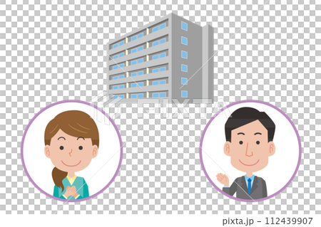 マンションの説明をする不動産業者 112439907