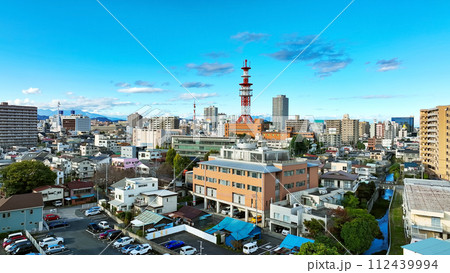 都市のドローン空撮 112439994