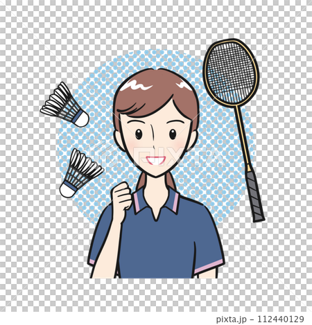 羽球社/羽球/在社團活動中努力的女學生（有背景） 112440129