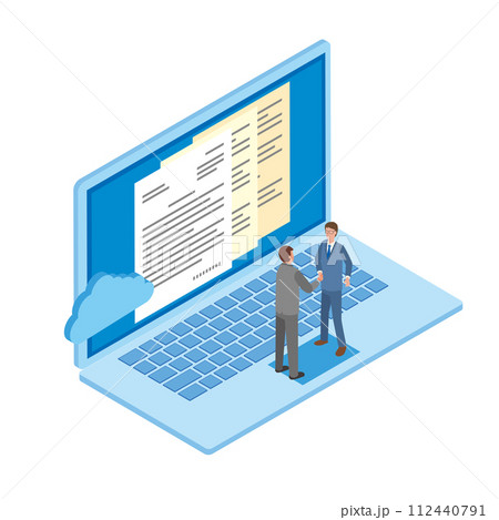 電子契約のイメージイラスト 112440791