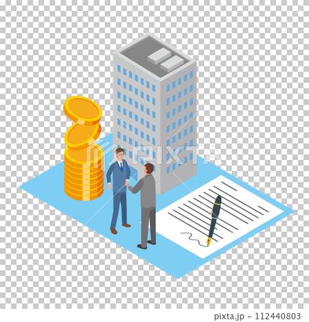 Businessman shaking hands and business contract 112440803