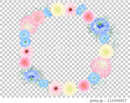 pastel colored flower frame 112440857