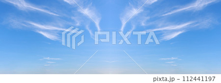 beautiful blue sky with clouds panorama background 112441197