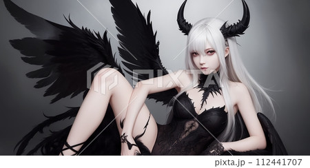 悪魔, 羽, 翼, 美少女, generative ai 112441707