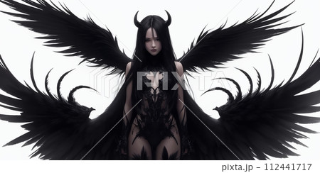 悪魔, 羽, 翼, 美少女, generative ai 112441717