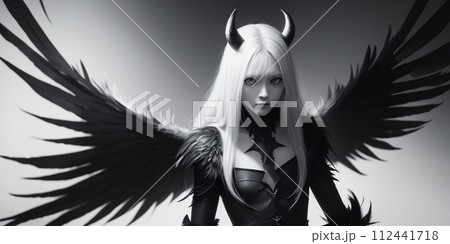 悪魔, 羽, 翼, 美少女, generative ai 112441718