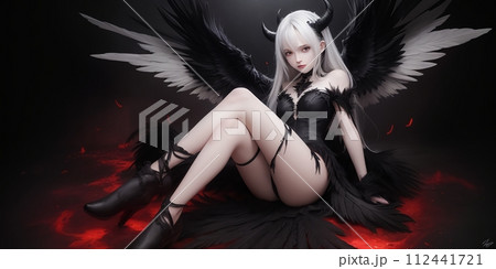 悪魔, 羽, 翼, 美少女, generative ai 112441721