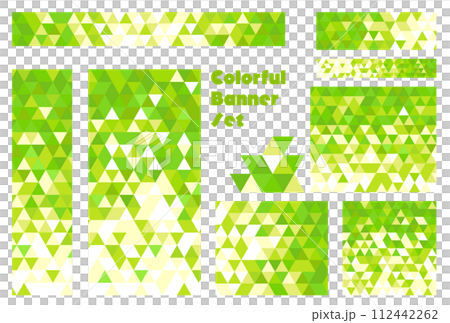橫幅集_三角形馬賽克_綠色 橫幅集_三角形馬賽克_綠色 112442262