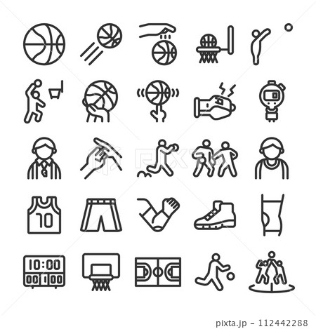 バスケットボール スポーツ アイコン セット バスケットボール スポーツ アイコン セット 112442288