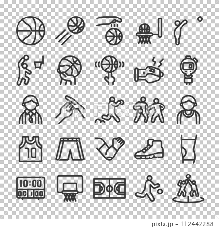 バスケットボール スポーツ アイコン セット バスケットボール スポーツ アイコン セット 112442288