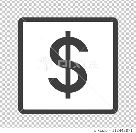 シンプルな黒色のドルマーク シンプルな黒色のドルマーク 112442871