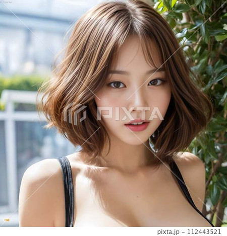 露出度の高い巨乳のお姉さん 112443521