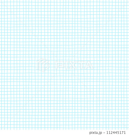シンプルな水色の手書きのグリッド - 格子柄･方眼紙の背景素材 - 正方形 112445171