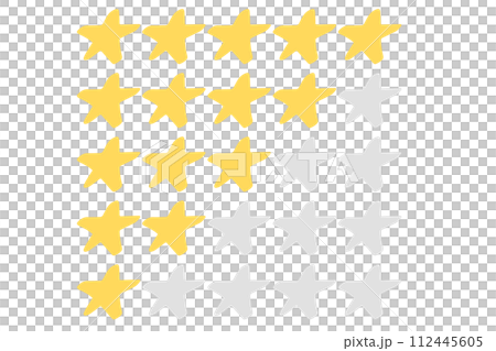 Illustration material for handwritten star word of mouth and reviews 112445605