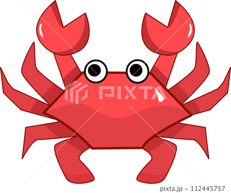 Cute red crab. a sea creature in a cartoon childish style 112445757