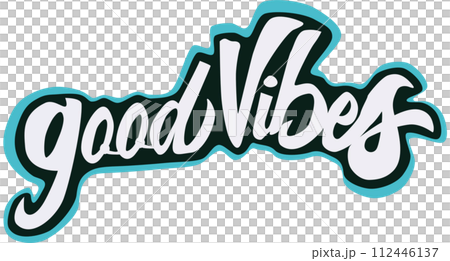 Hand written lettering Good vibes warp text typography design Hand written lettering Good vibes warp text typography design 112446137