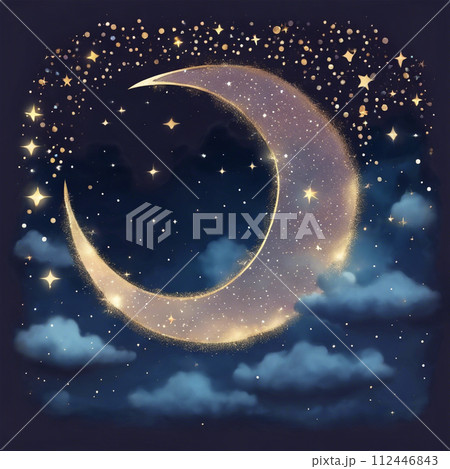 夜空に浮かぶ三日月 夜空に浮かぶ三日月 112446843