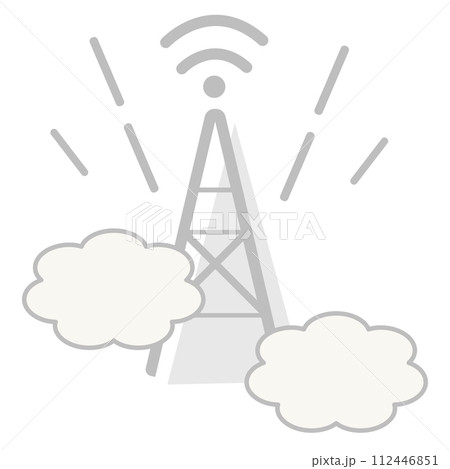 Antenna tower icon. Wireless radio signal symbol set.  Antenna tower icon. Wireless radio signal symbol set.  112446851