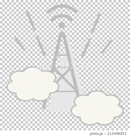 Antenna tower icon. Wireless radio signal symbol set.  Antenna tower icon. Wireless radio signal symbol set.  112446851