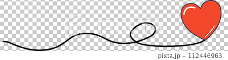 Hand drawn heart line art banner background....のイラスト素材 [112446963] - PIXTA