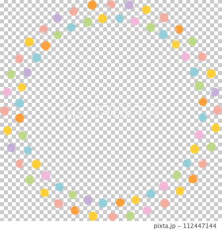 Double circle made with cute hand-drawn dots Double circle made with cute hand-drawn dots 112447144