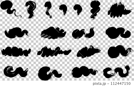 Handwritten stroke set/undulations with a brush 112447150