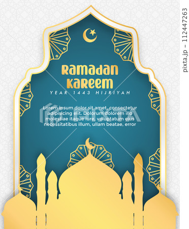poster templates, brochures, famplets, flayers, themes commemorating Islamic days, Ramadan, Eid al-Fitr, Eid al-Adha, Muharram, Isra Miraj 112447263