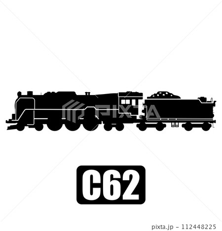 SL C62のシンプルな切り抜きイラスト SL C62のシンプルな切り抜きイラスト 112448225